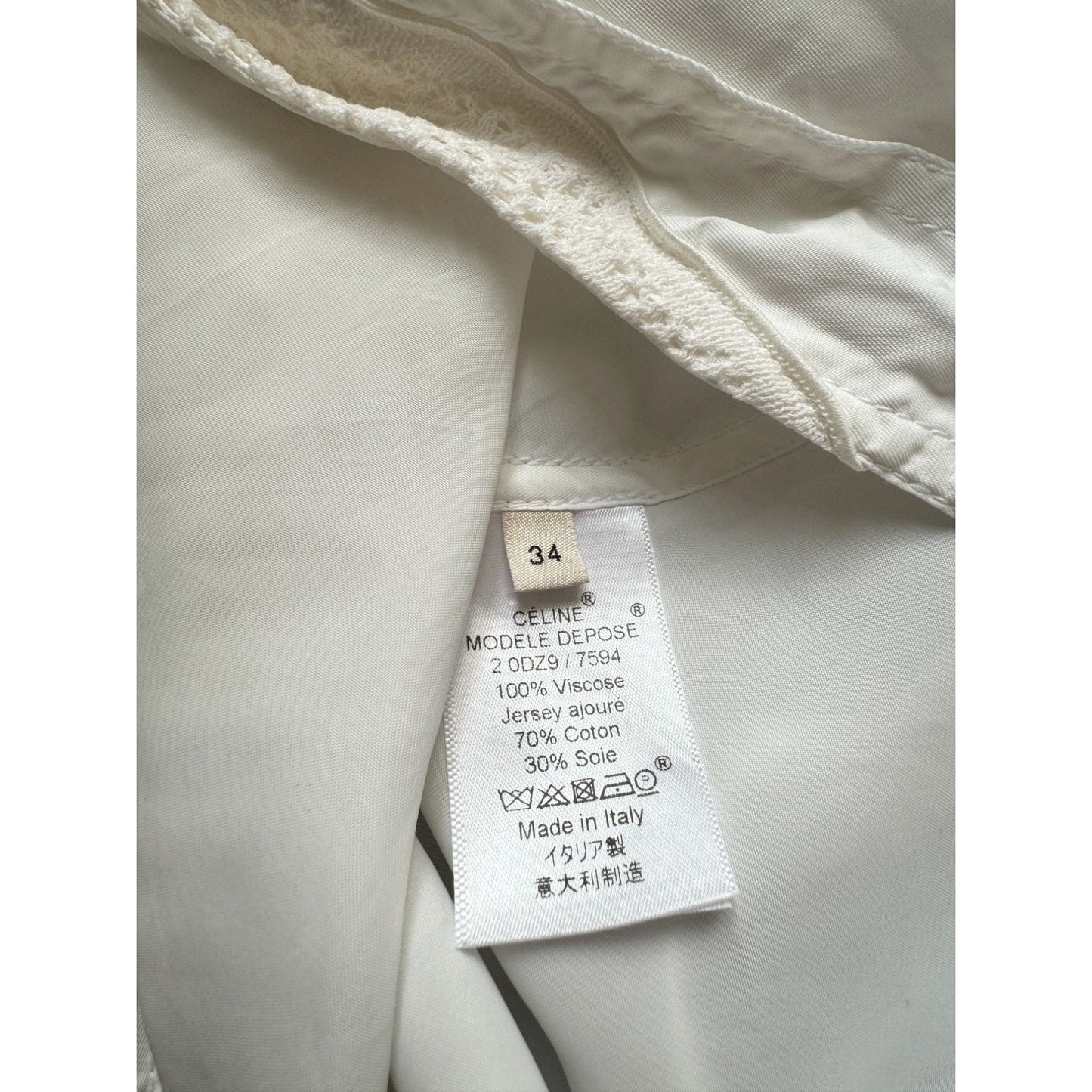 SS 2018  White Button down shirt with lace details