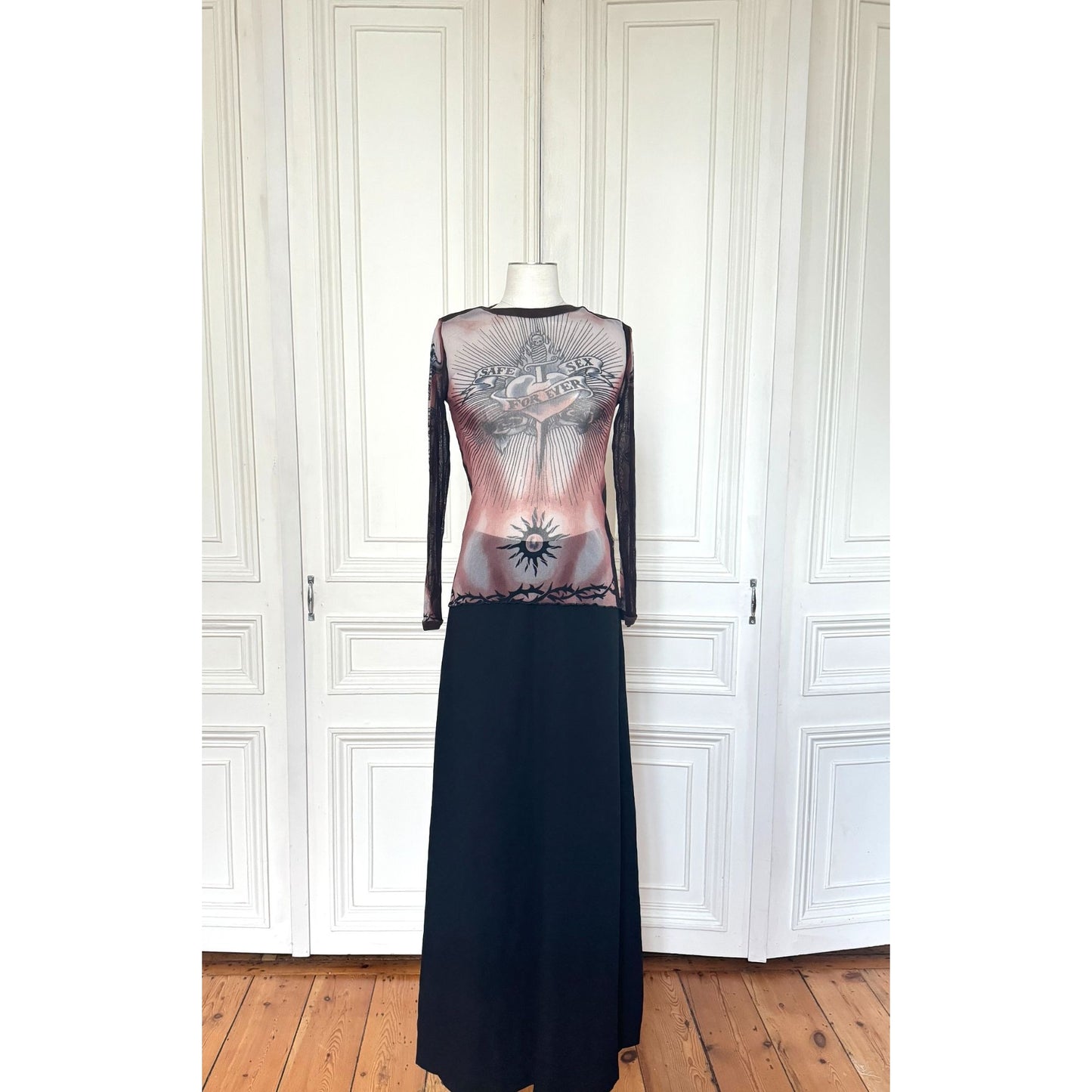 1996 Tattoo Mesh Long Sleeve Top 