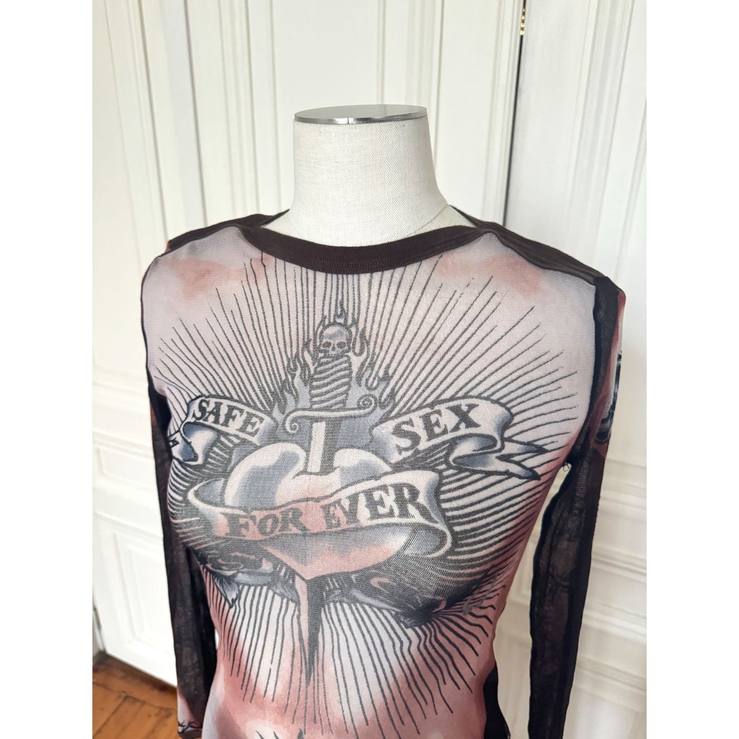 1996 Tattoo Mesh Long Sleeve Top 