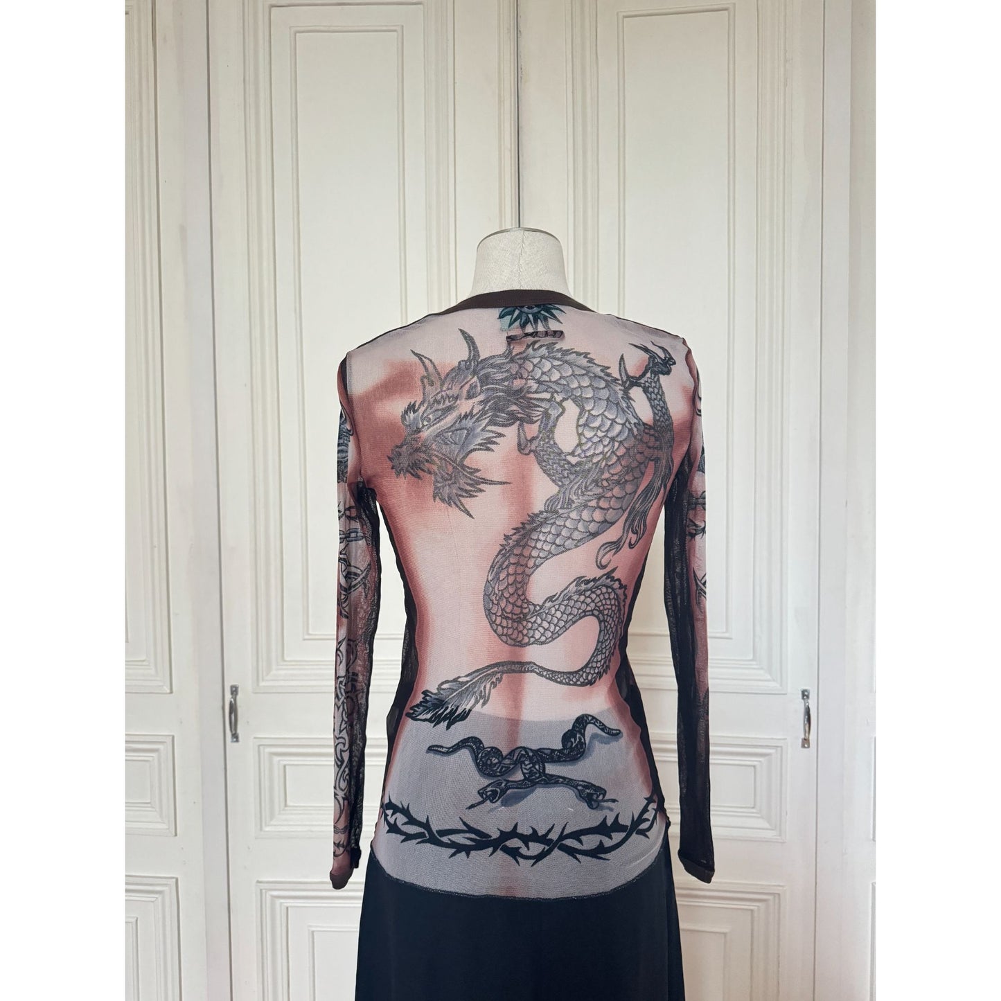 1996 Tattoo Mesh Long Sleeve Top 