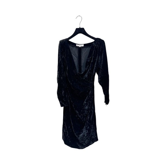 1970s Black Velvet Wrap Dress