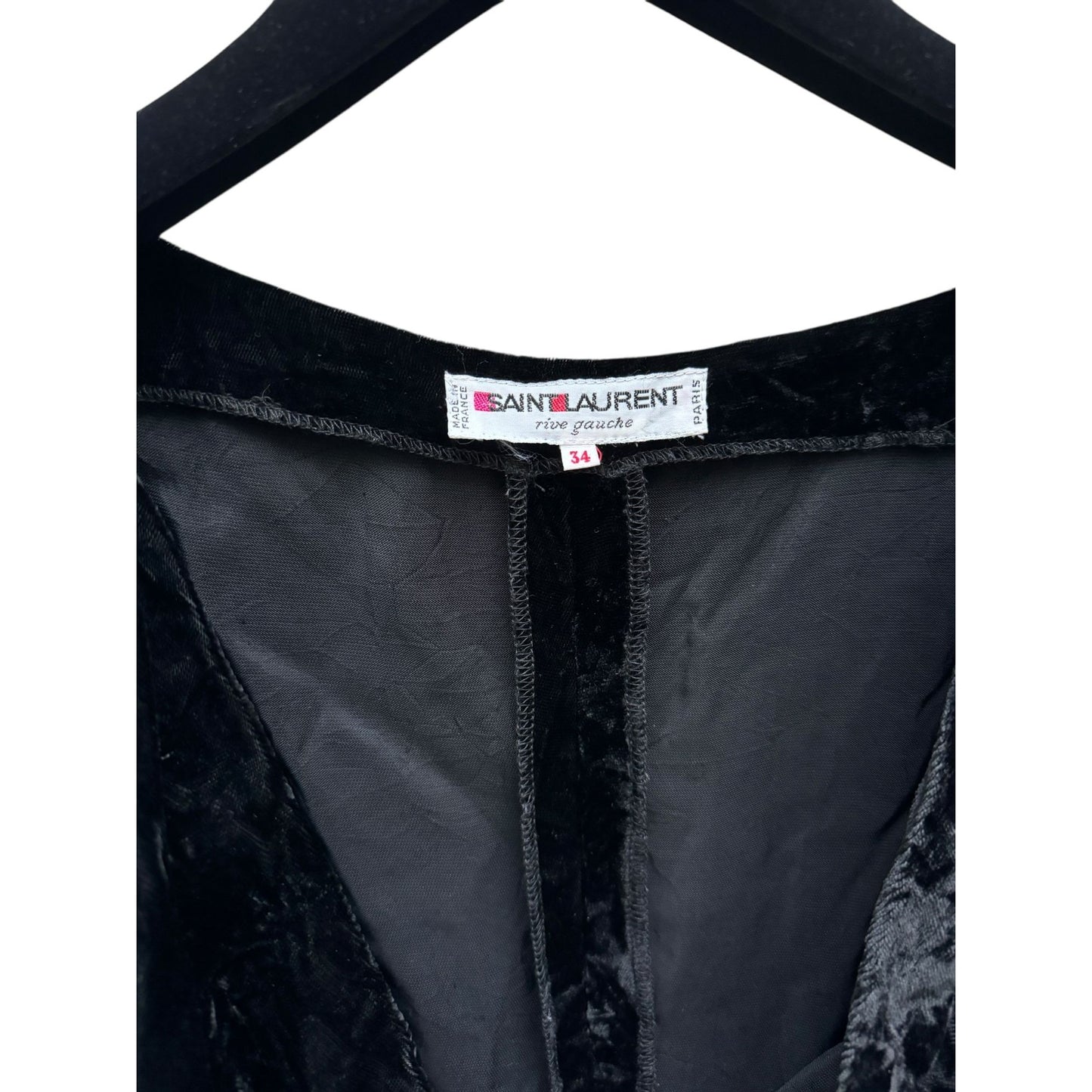 1970s Black Velvet Wrap Dress