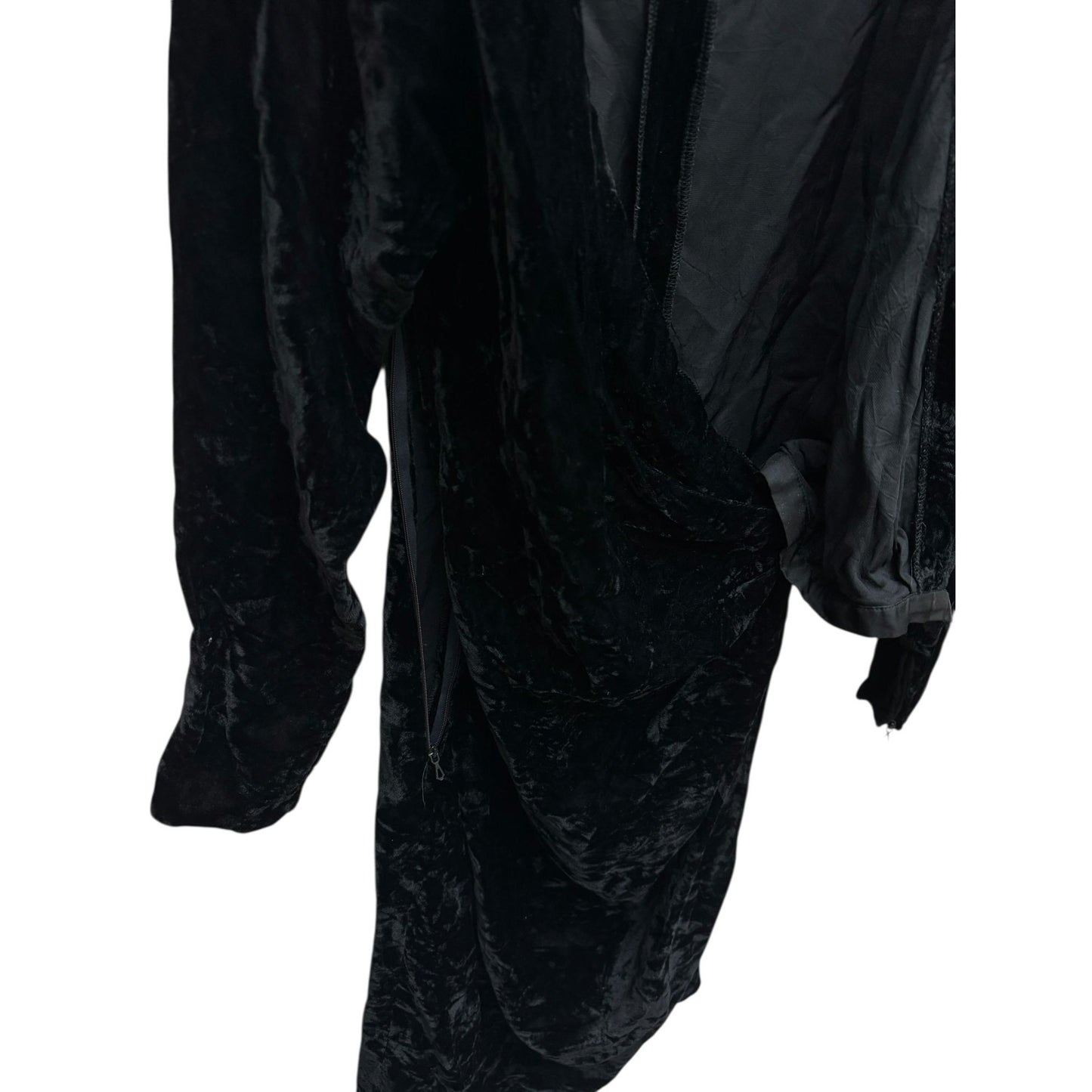 1970s Black Velvet Wrap Dress