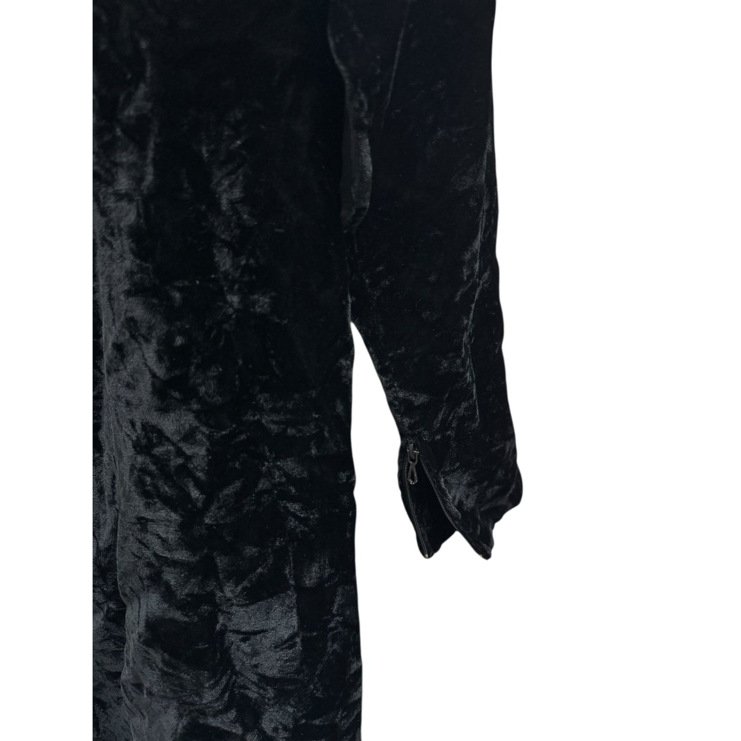 1970s Black Velvet Wrap Dress