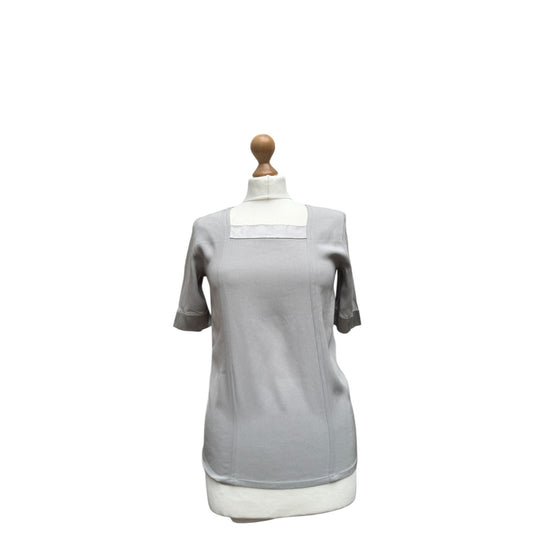 1990s Grey Silk T-shirt Top