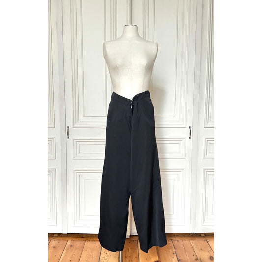 Black Oversized Wool Trousers