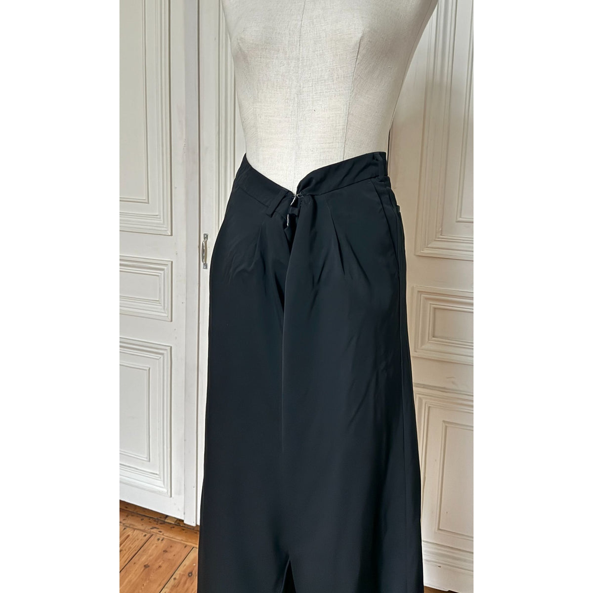 Black Oversized Wool Trousers