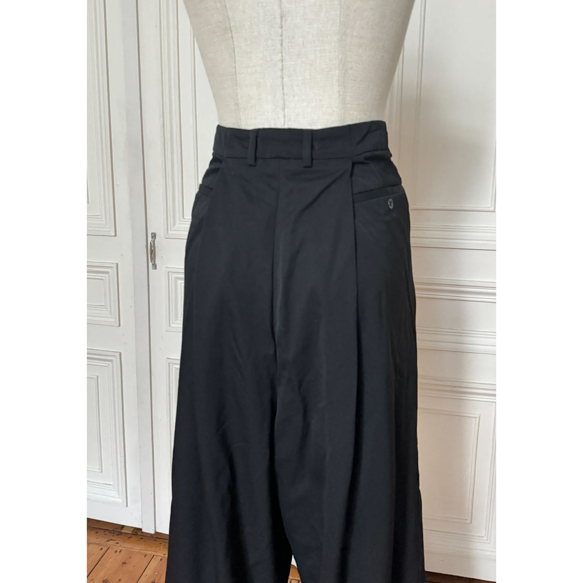 Black Oversized Wool Trousers