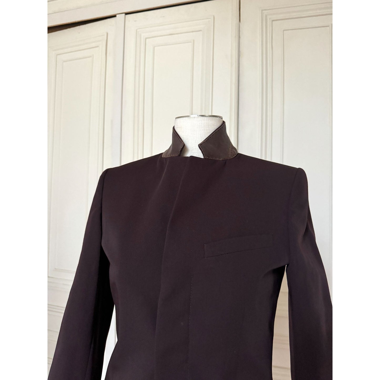 1990s Brown Wool Skirt Suit