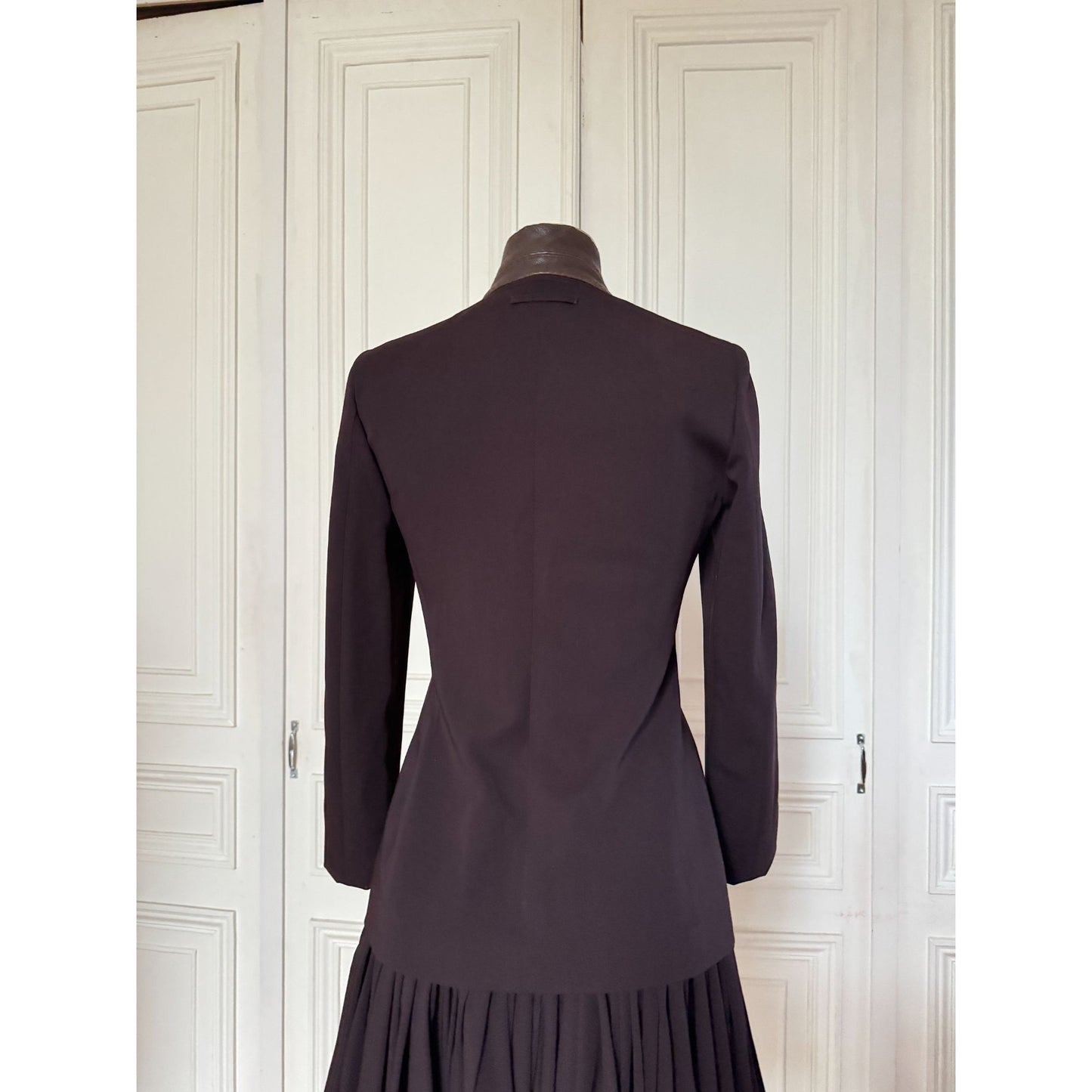 1990s Brown Wool Skirt Suit