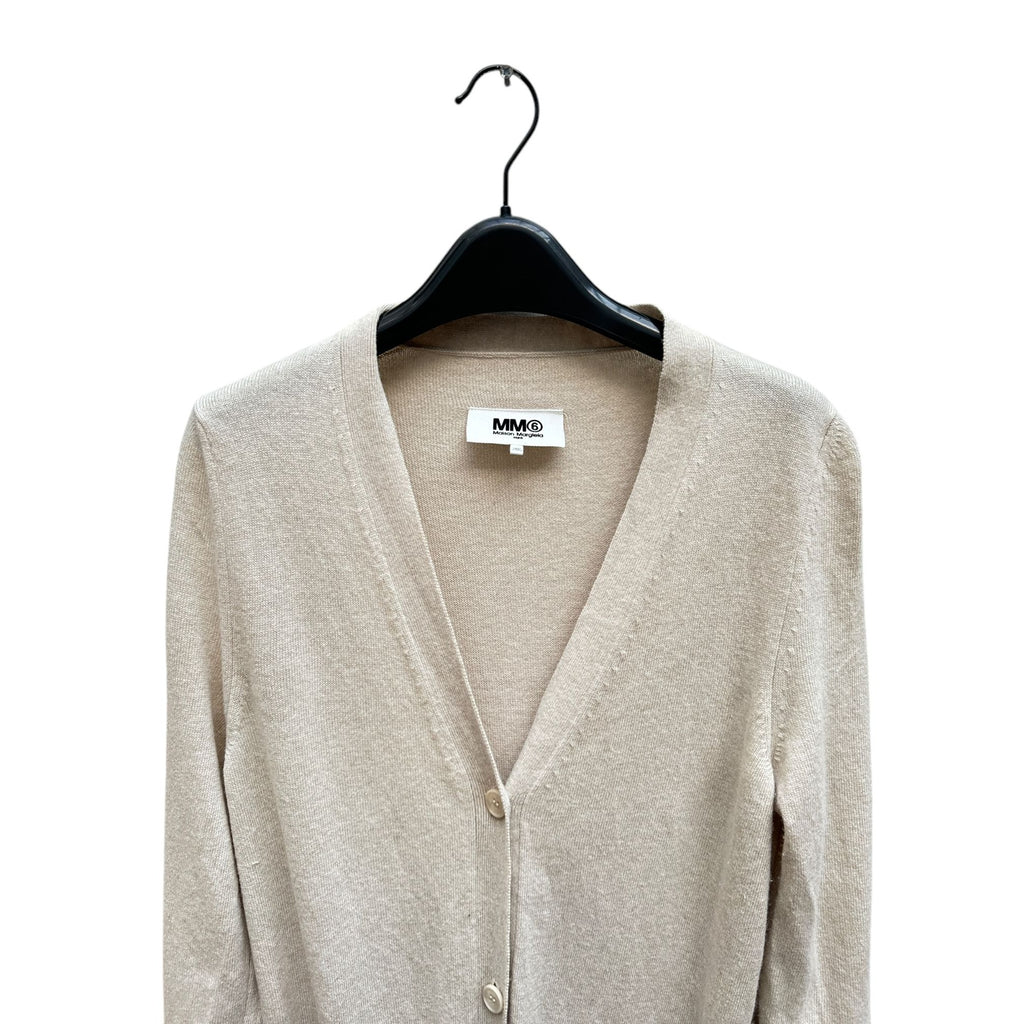 Beige Wool Fringed Cardigan