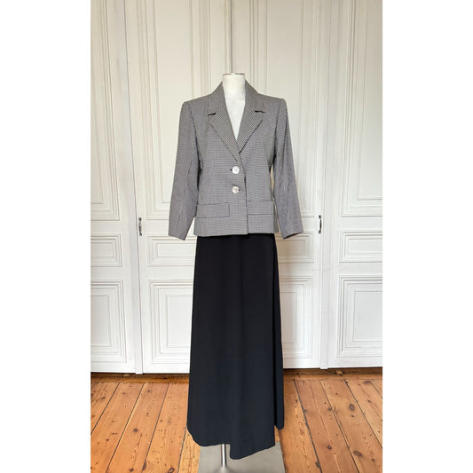 Houndstooth Wool Blazer Jacket 