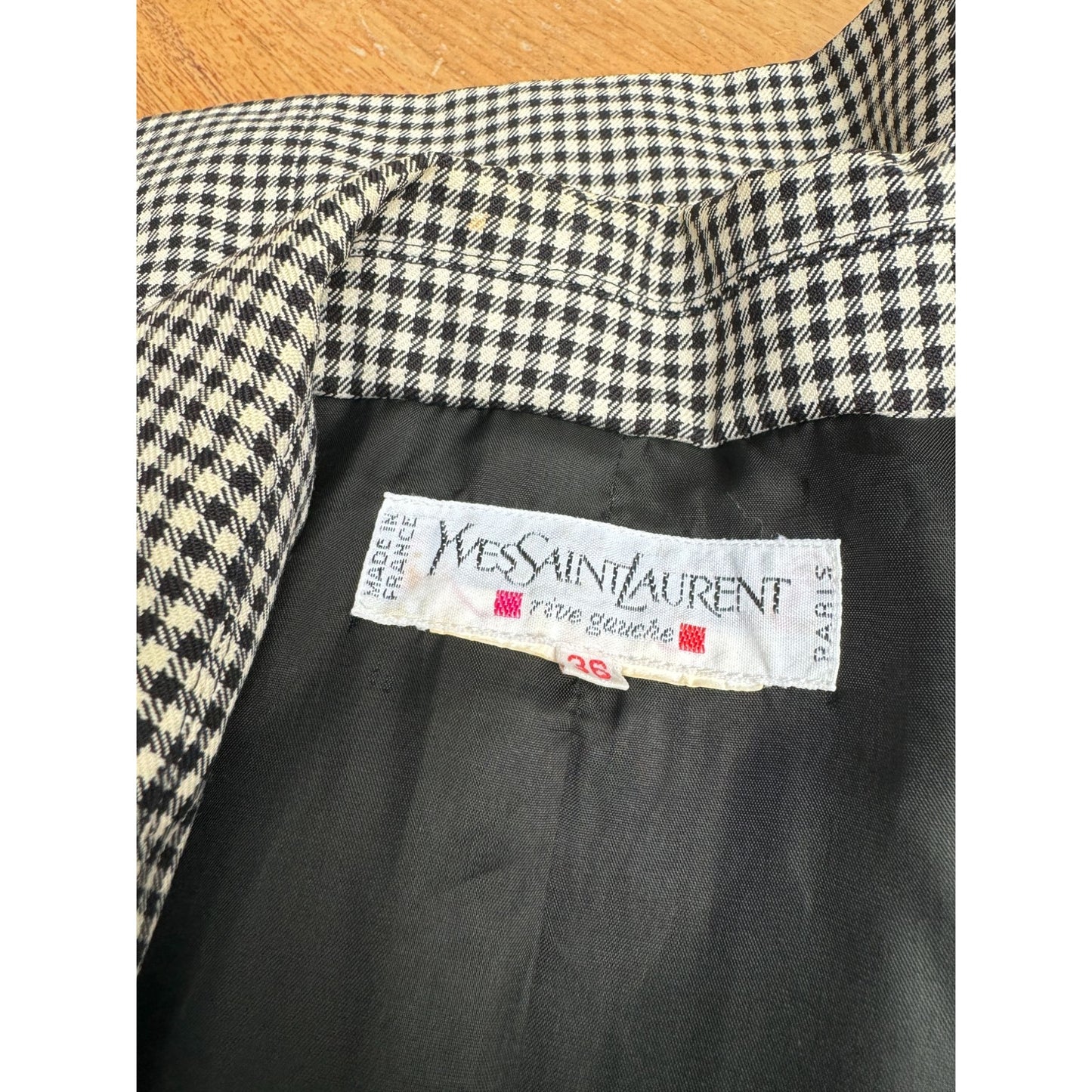 Houndstooth Wool Blazer Jacket 