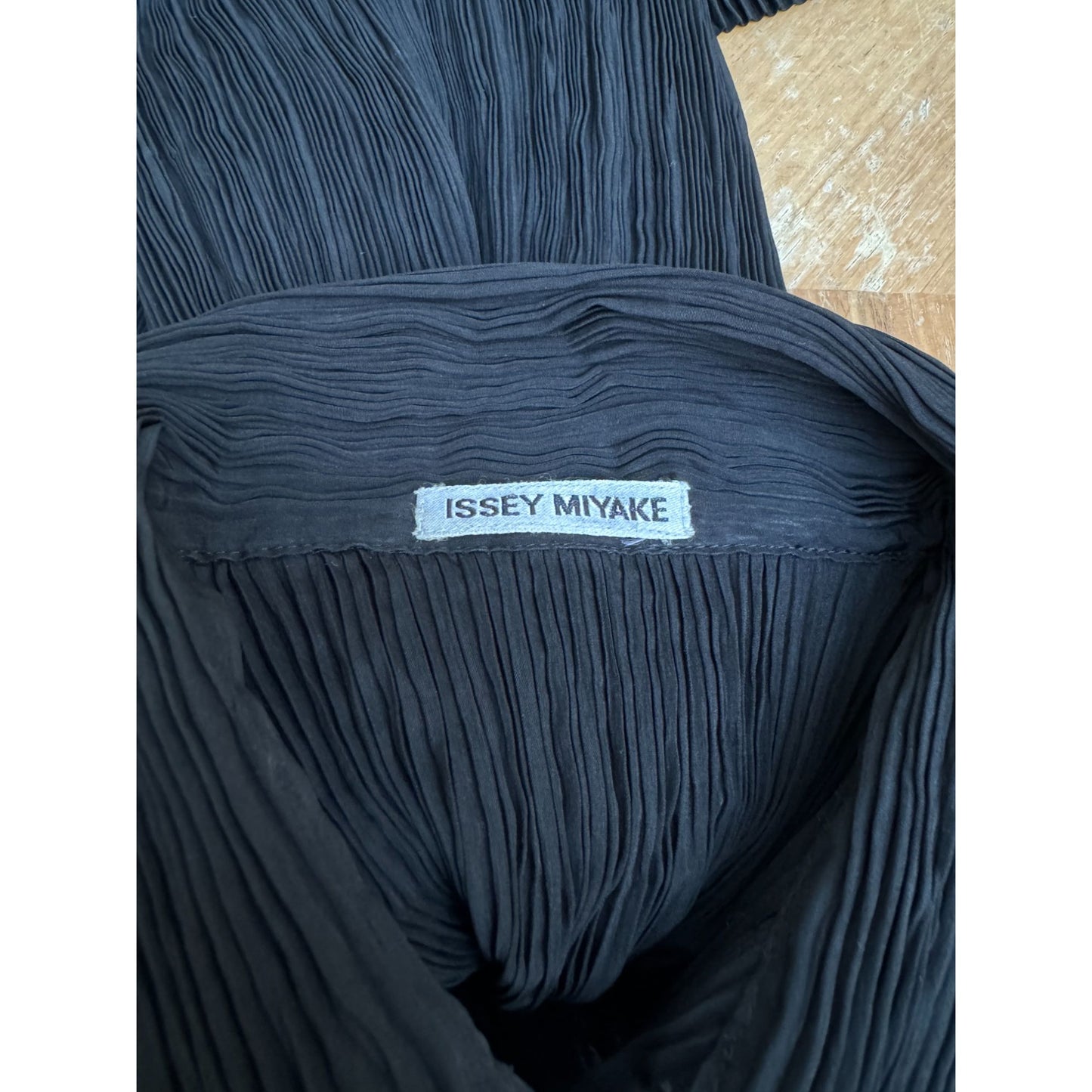 Vintage Black Pleated Blouse