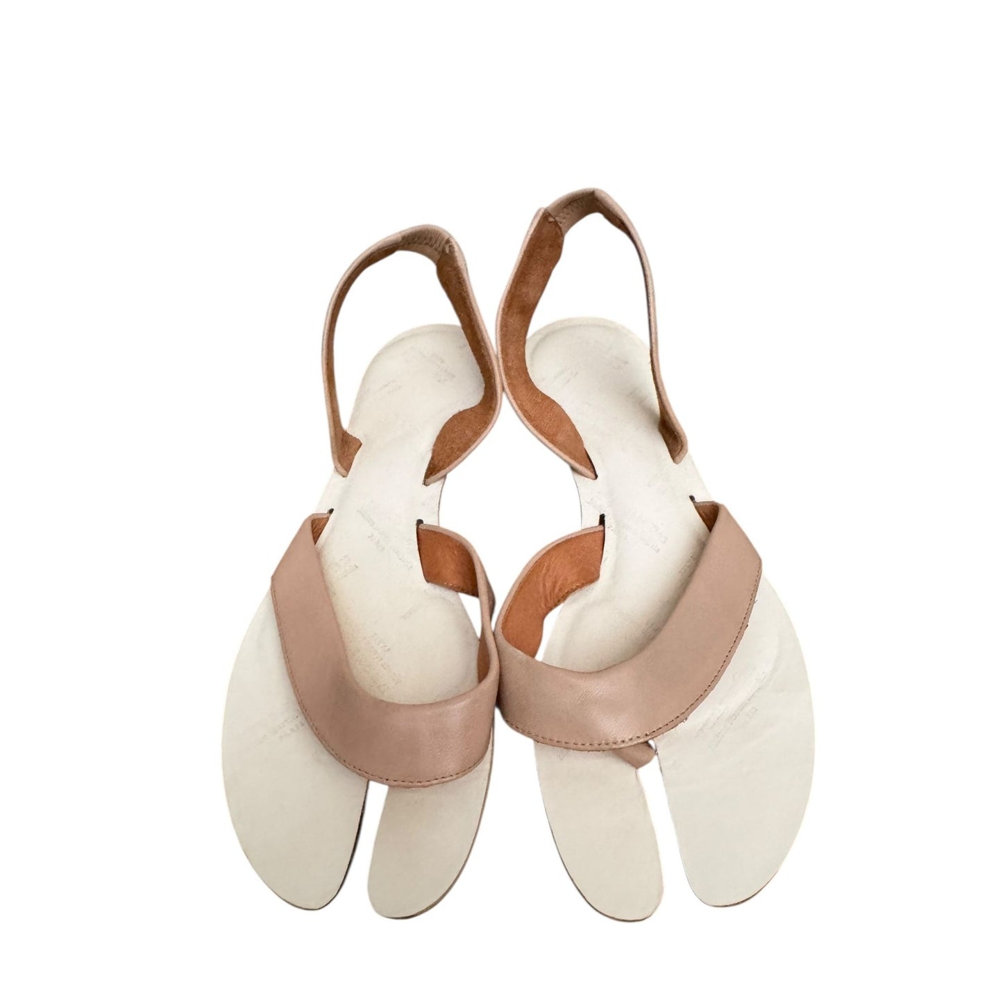 Beige Leather Tabi Sandals