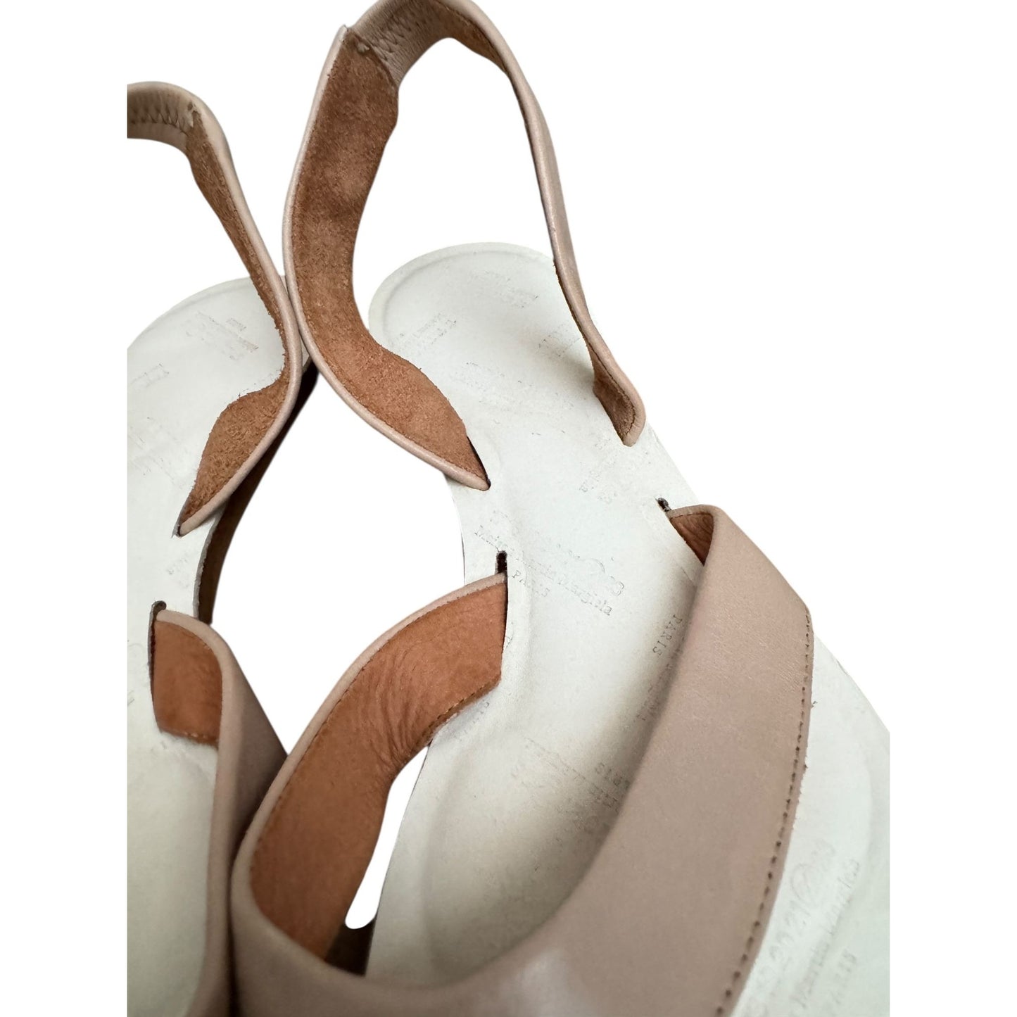 Beige Leather Tabi Sandals