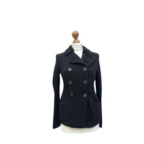 Black Wool Double-Breasted Jacket