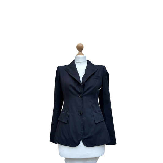 Black Cotton Blazer Jacket