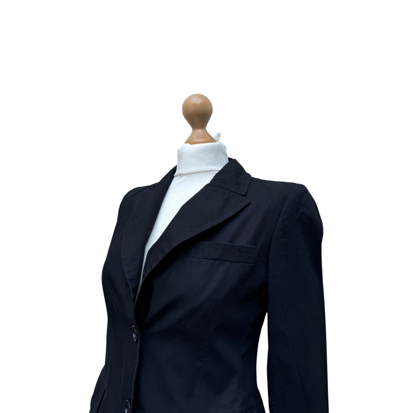 Black Cotton Blazer Jacket
