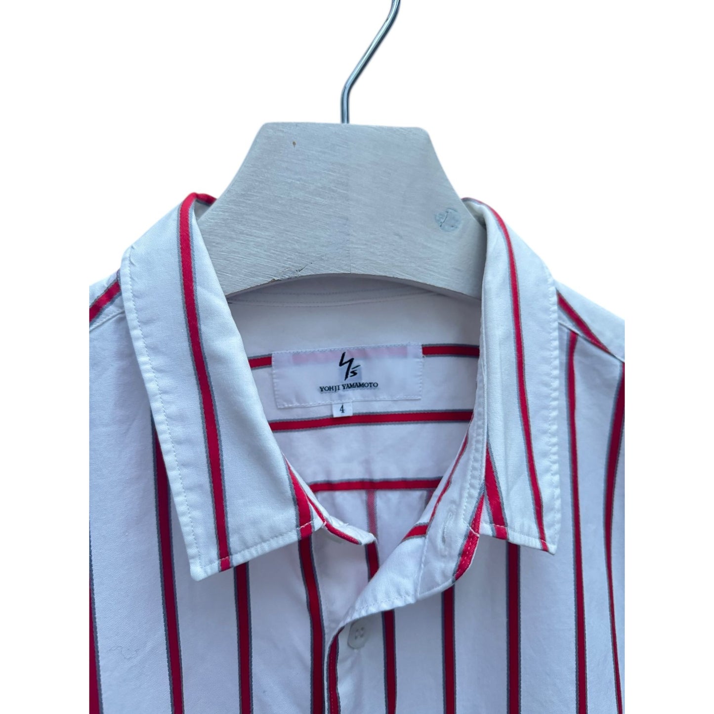 White & Red Vertical Stripe Shirt
