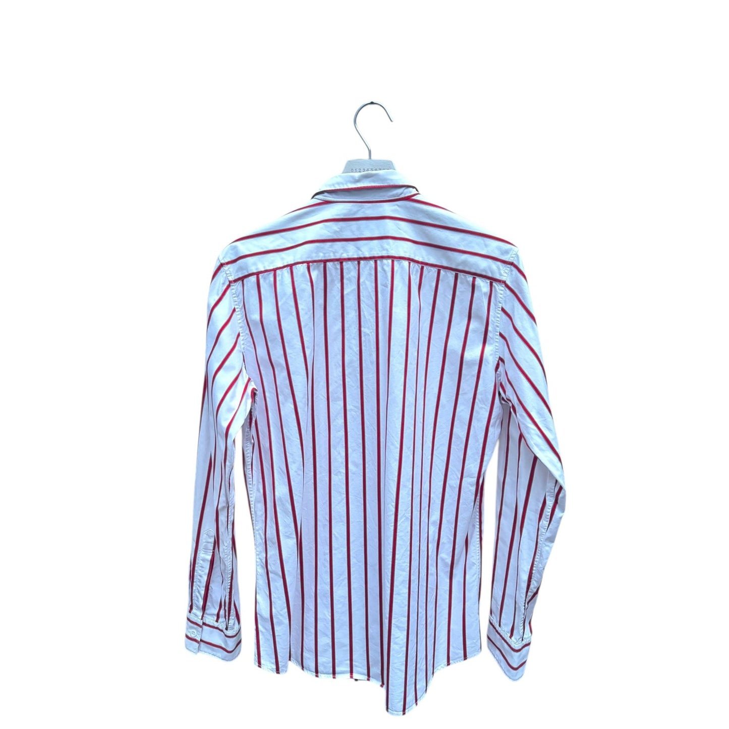 White & Red Vertical Stripe Shirt