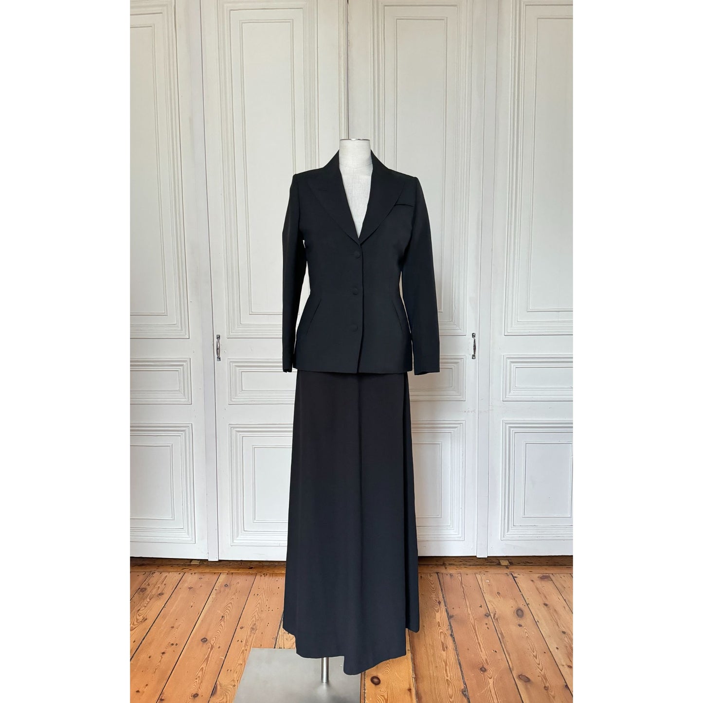 Vintage Black Wool Tailored Blazer