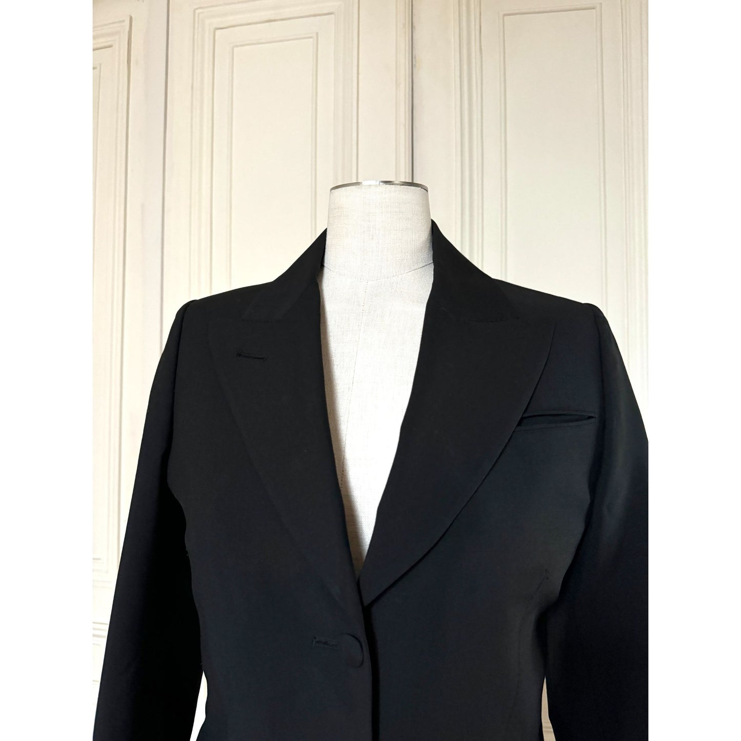 Vintage Black Wool Tailored Blazer