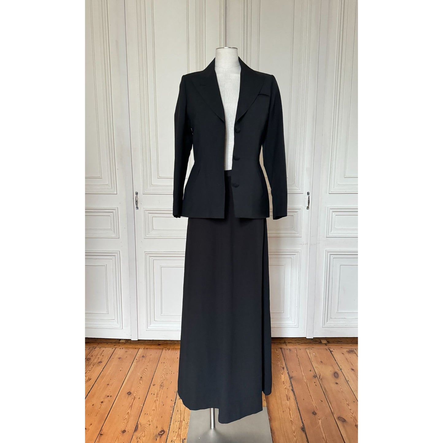 Vintage Black Wool Tailored Blazer
