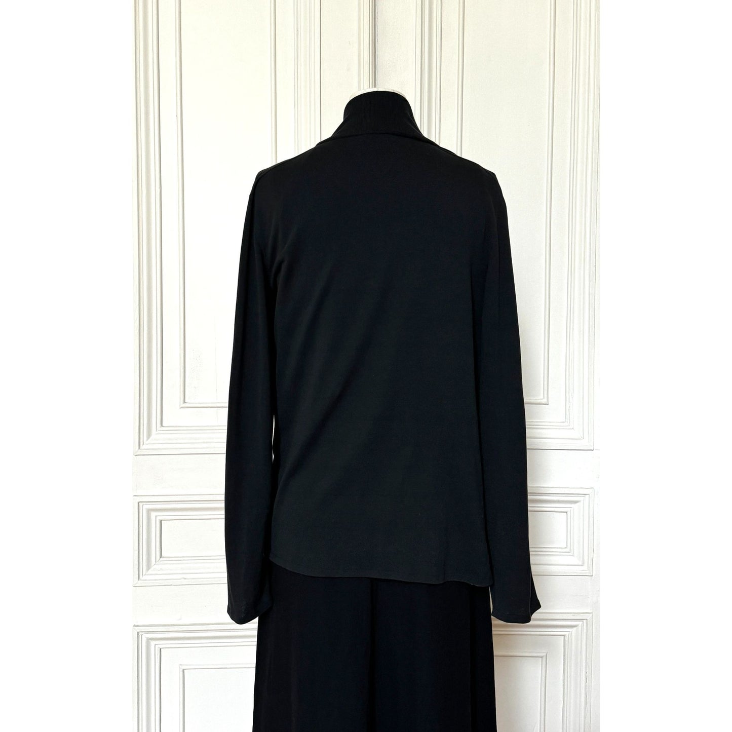 Hermes  by Martin Margiela  Black Cotton Cardigan / Shirt-Cardigan 