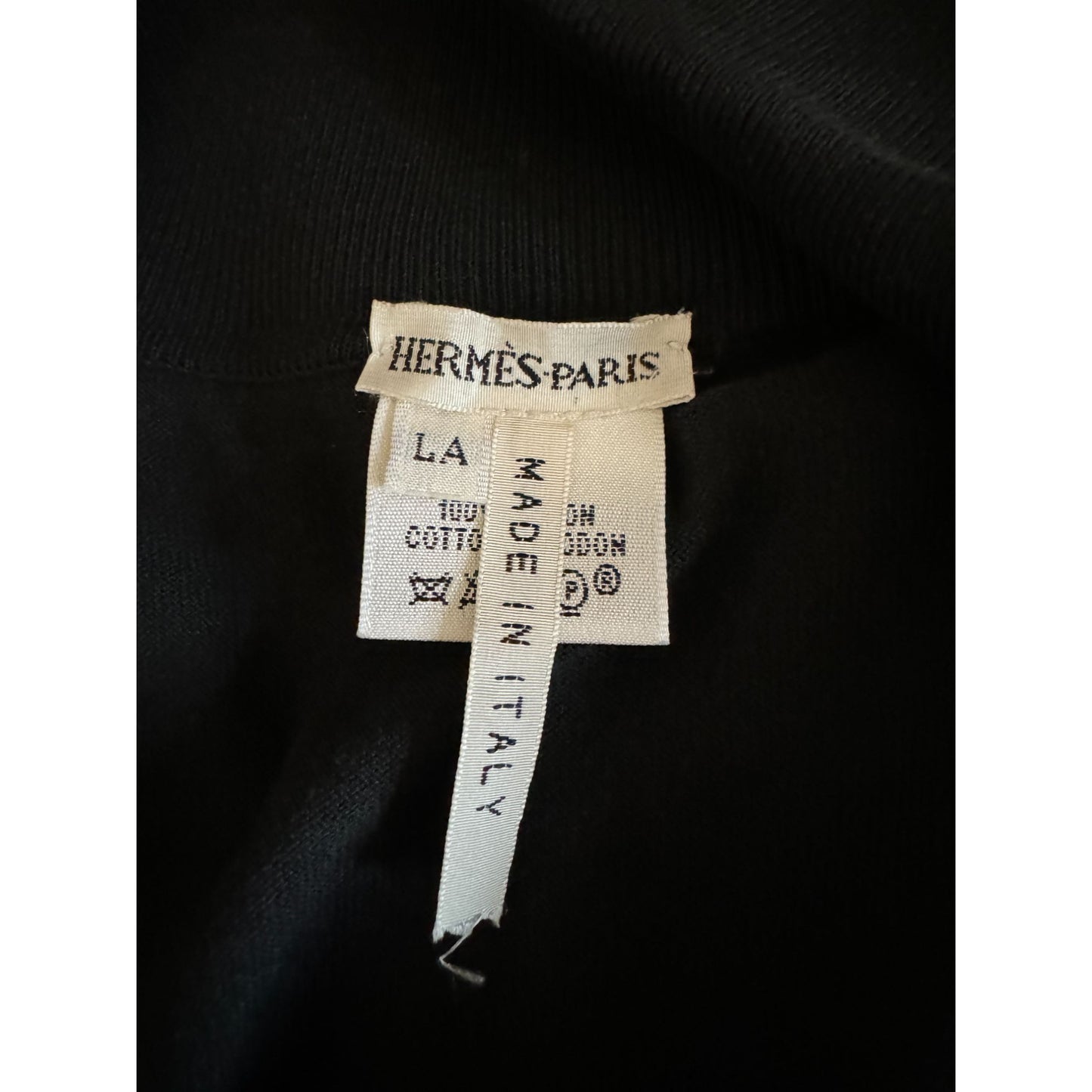 Hermes  by Martin Margiela  Black Cotton Cardigan / Shirt-Cardigan 