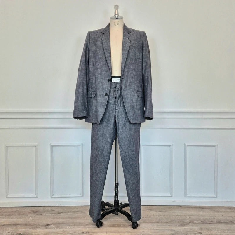 SS 2005 Grey Cotton Linen-Look Suit 