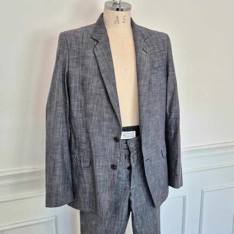 SS 2005 Grey Cotton Linen-Look Suit 