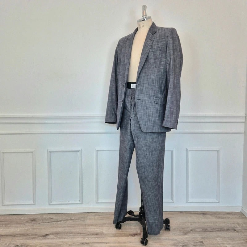 SS 2005 Grey Cotton Linen-Look Suit 
