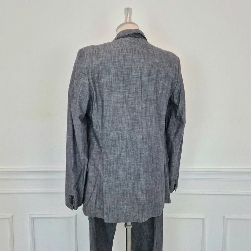 SS 2005 Grey Cotton Linen-Look Suit 