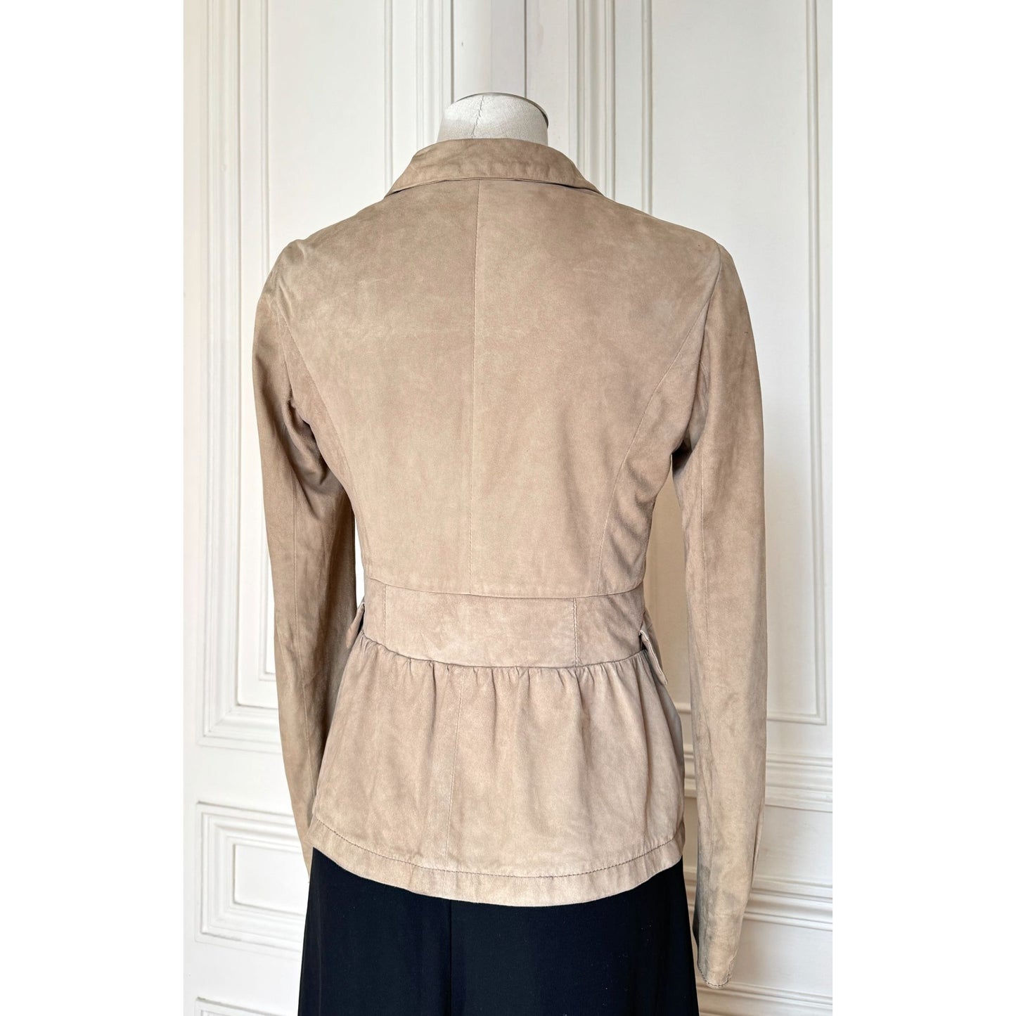 SS 2006 Runway Beige Suede Leather Fitted Jacket