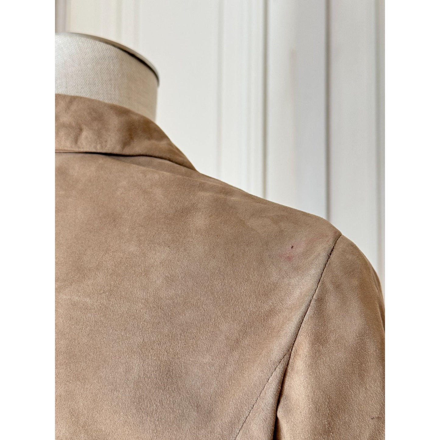 SS 2006 Runway Beige Suede Leather Fitted Jacket