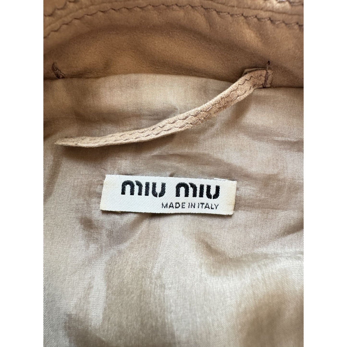 SS 2006 Runway Beige Suede Leather Fitted Jacket
