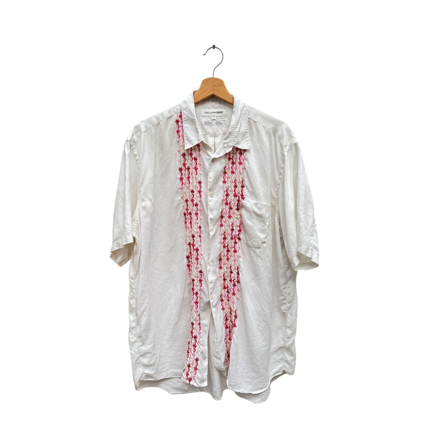 White Linen Embroidered Shirt 