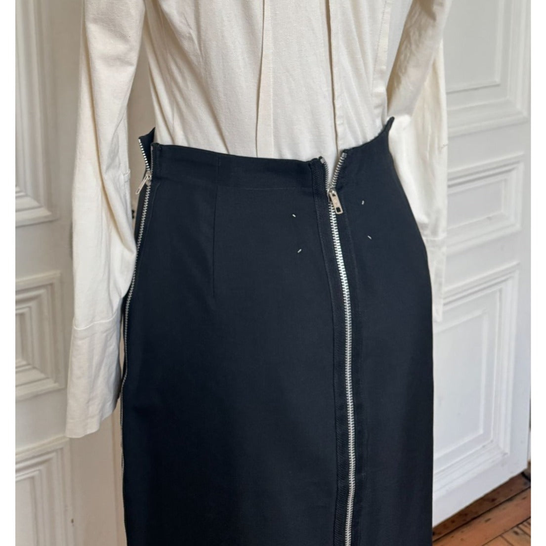 Martin Margiela FW 1990 Dark Navy 4-Zip Skirt