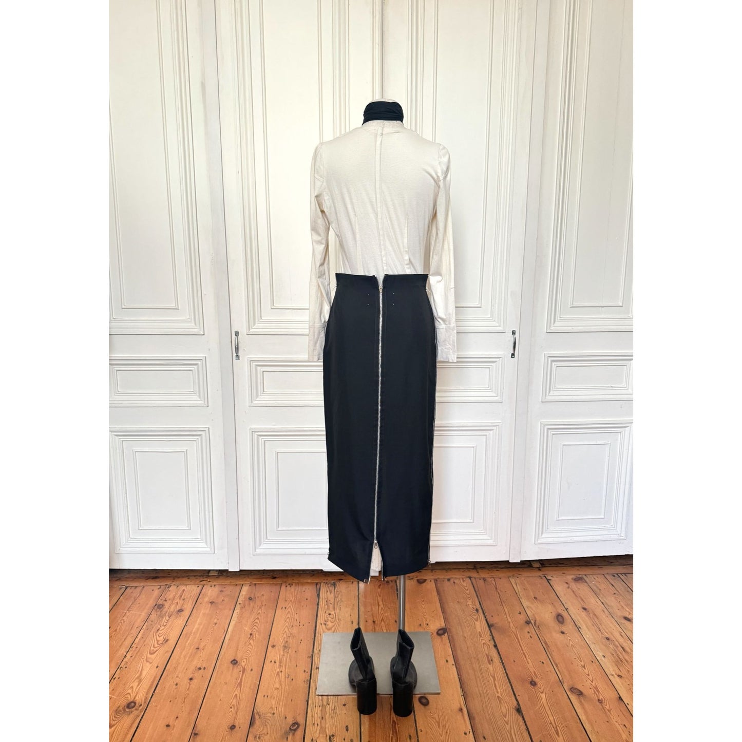 Martin Margiela FW 1990 Dark Navy 4-Zip Skirt