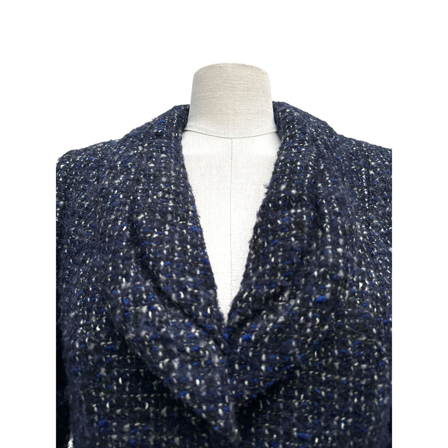 1990s Navy Bouclé Blazer Jacket