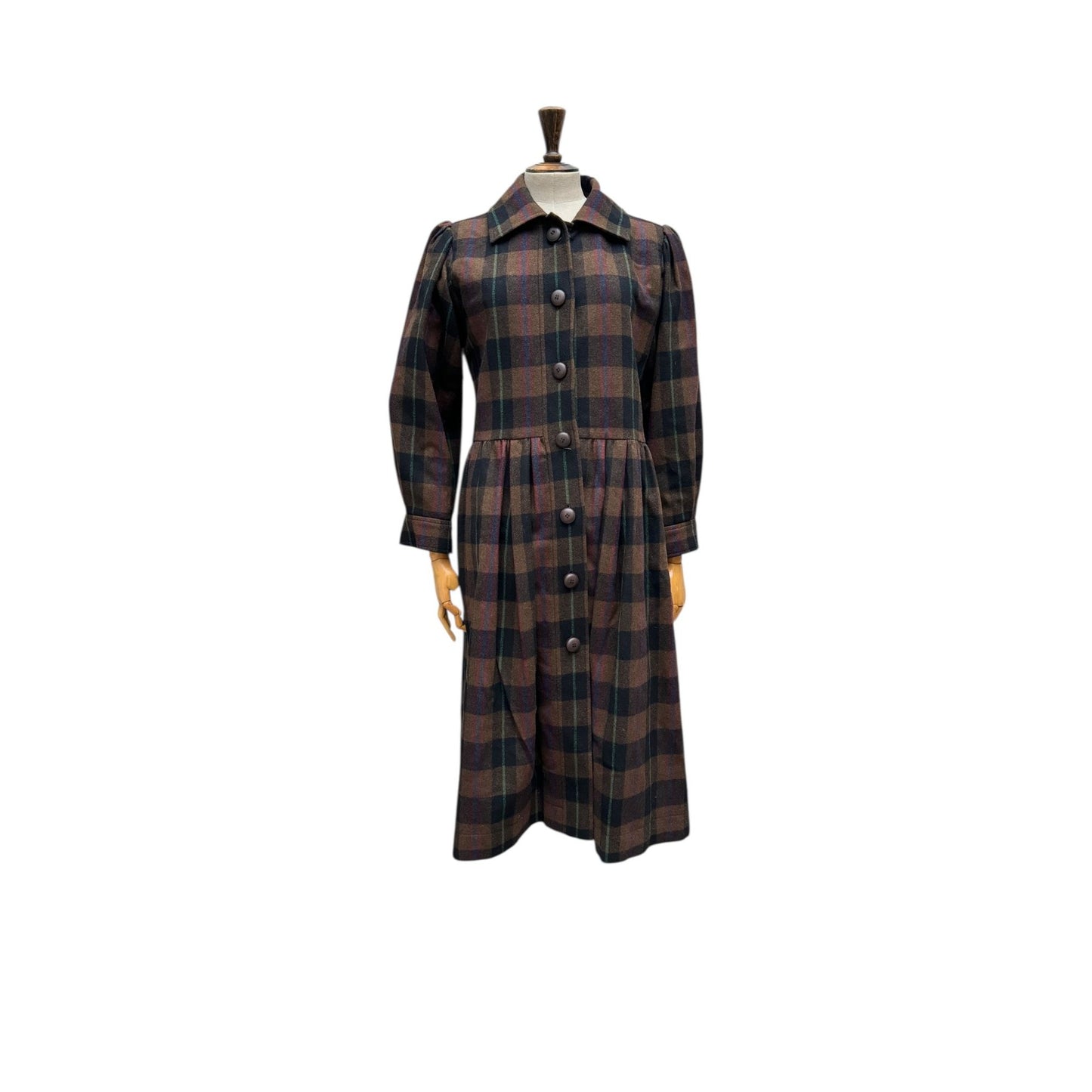 FW 1976 Brown Black Checkered Plaid Coat
