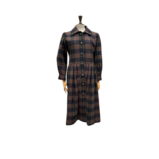 FW 1976 Brown Black Checkered Plaid Coat