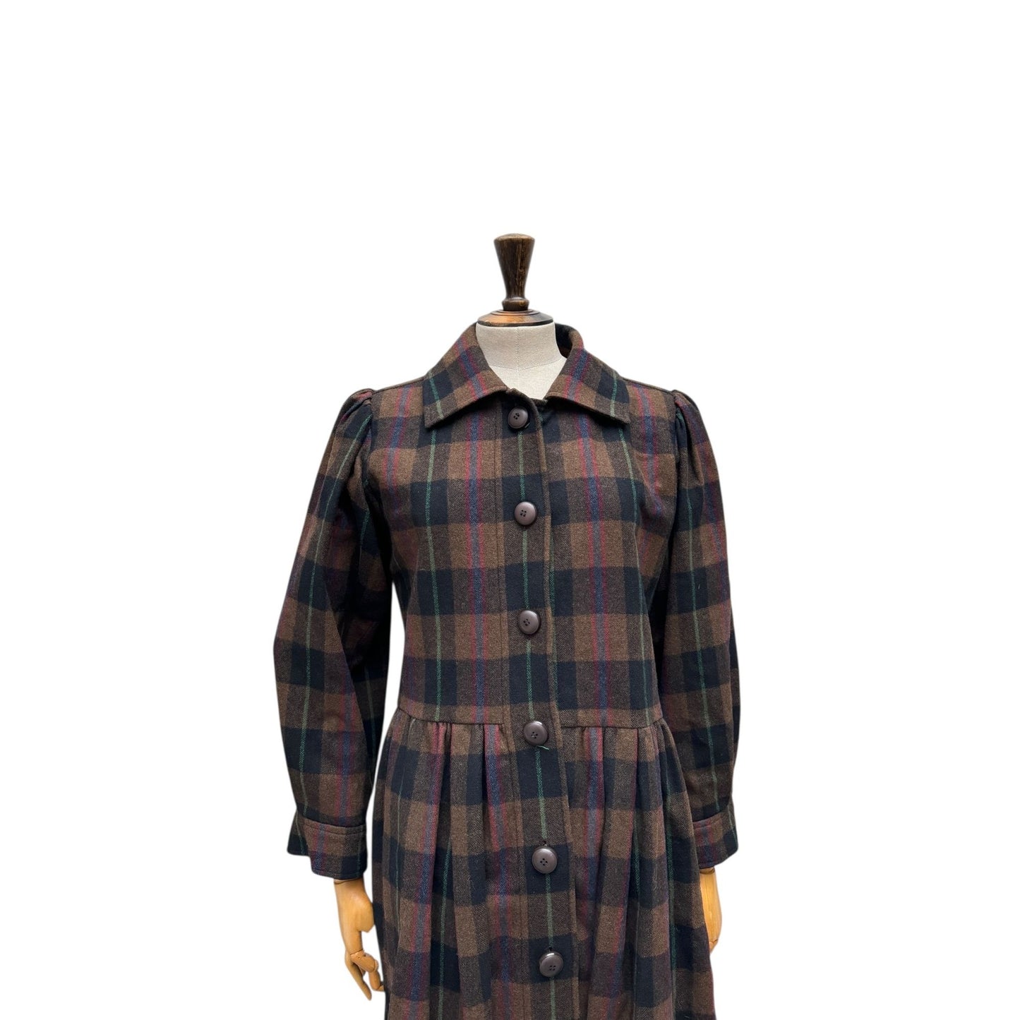 FW 1976 Brown Black Checkered Plaid Coat