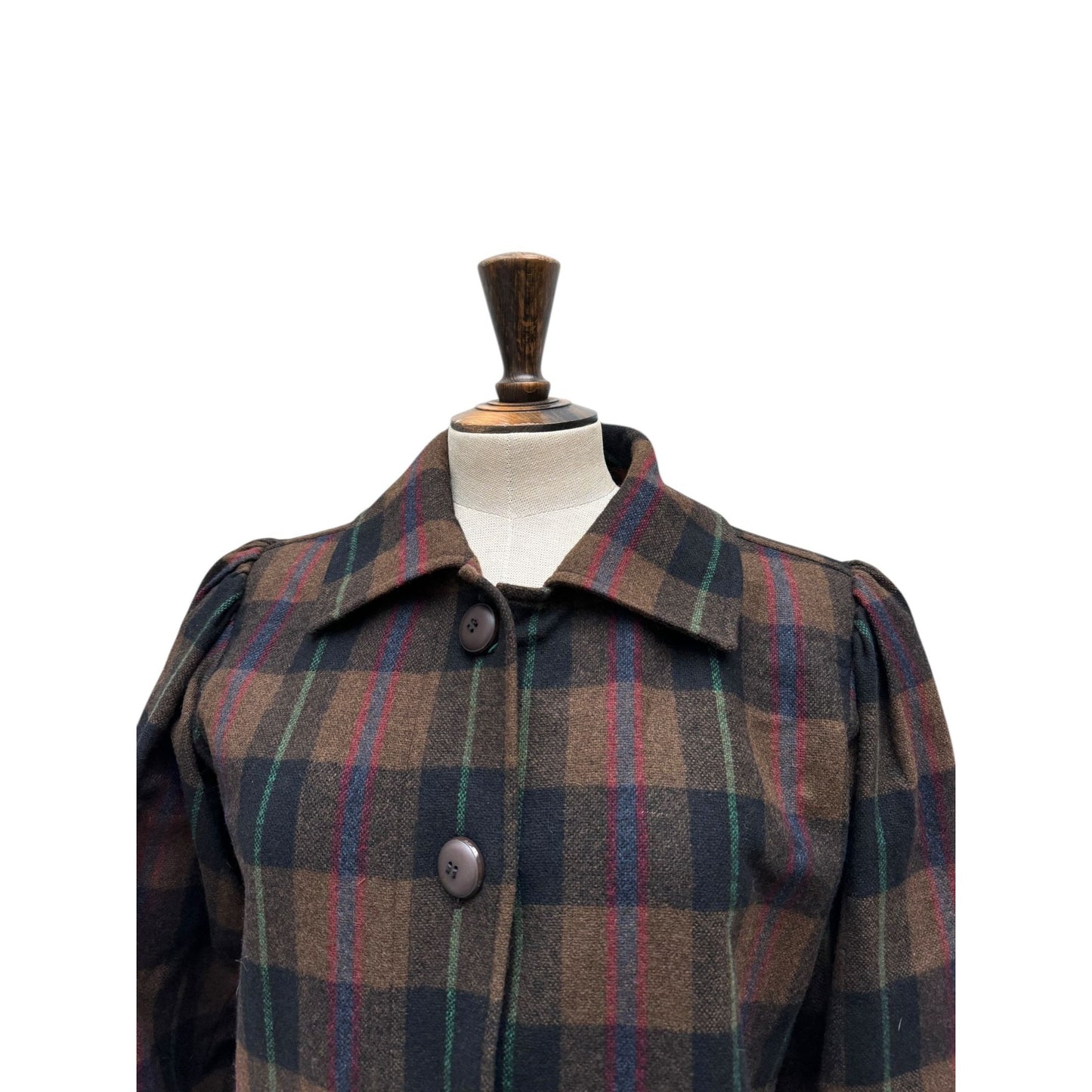 FW 1976 Brown Black Checkered Plaid Coat