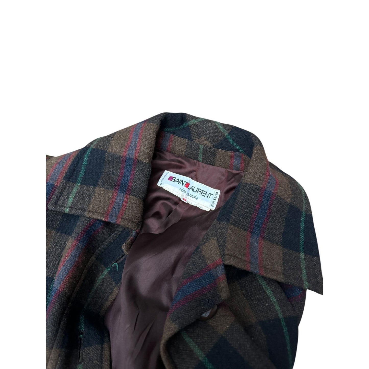 FW 1976 Brown Black Checkered Plaid Coat