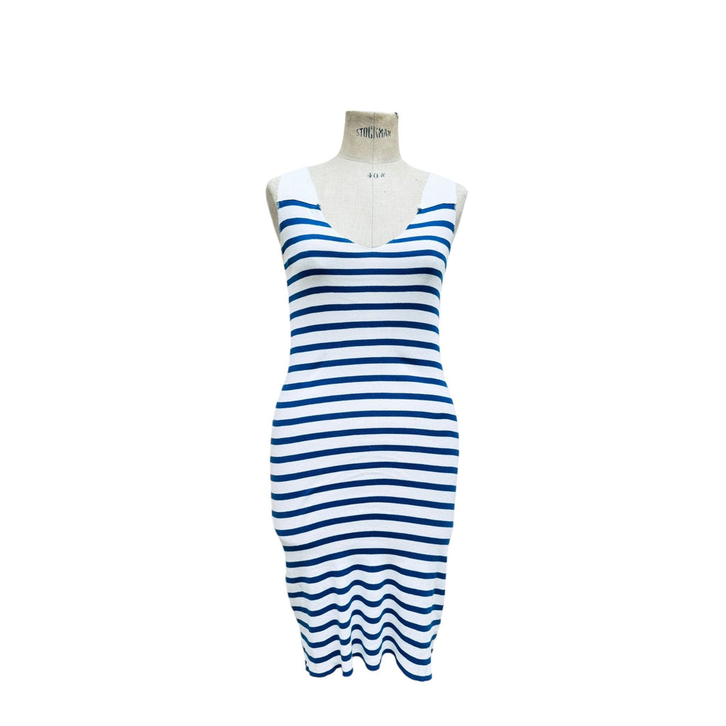 Vintage Striped Blue White Dress