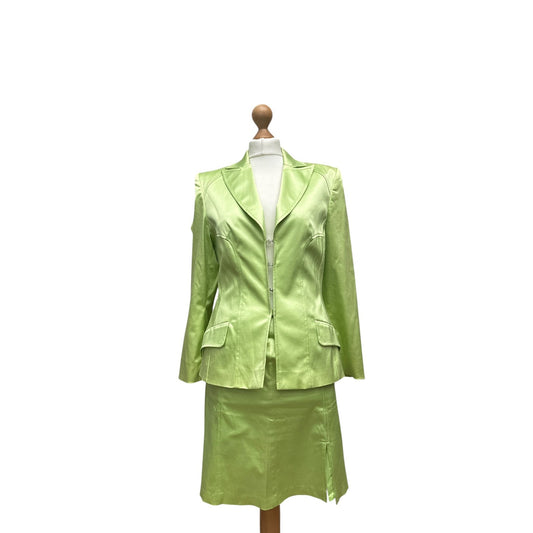Vintage Apple Green Twin Set – Blazer & Skirt