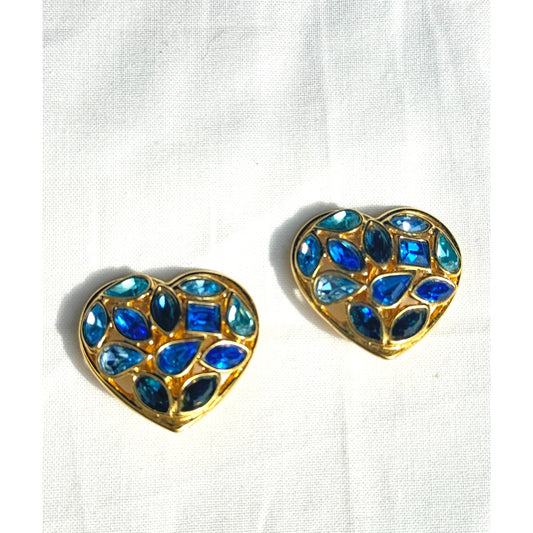 Yves Saint Laurent 1980s Gold-Tone Heart Clip Earrings