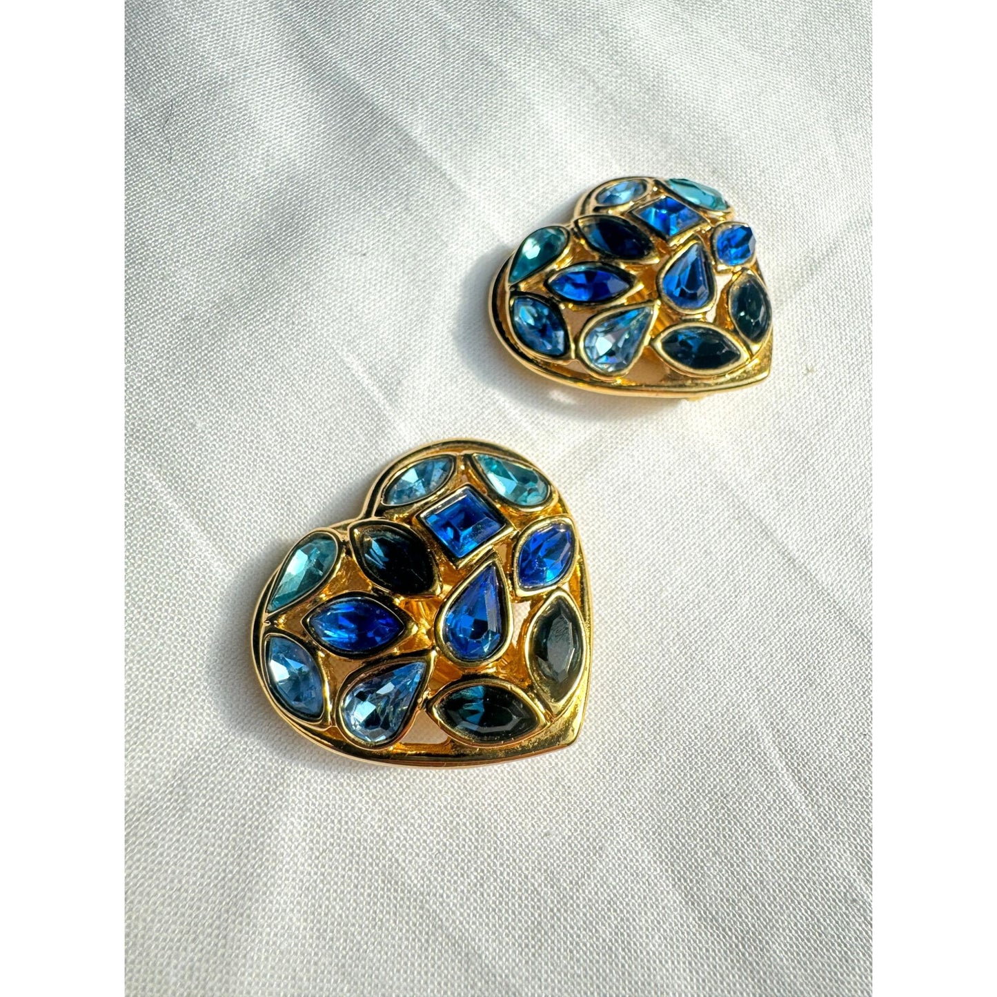 Yves Saint Laurent 1980s Gold-Tone Heart Clip Earrings